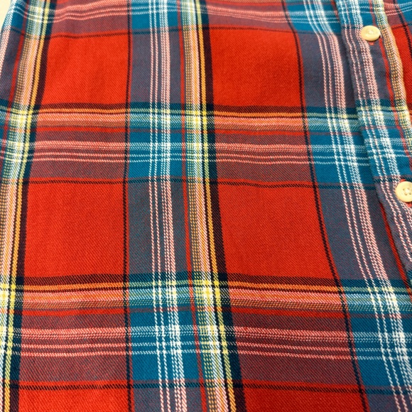 Old Navy Burnt Orange & Teal Plaid Flannel Shirt Size Medium - Picture 6 of 6
